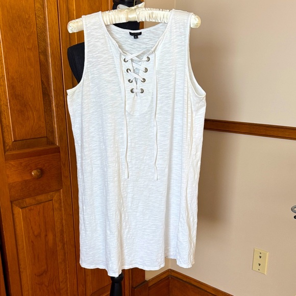 Talbots Other - Talbots White Lace-Up Swim Coverup